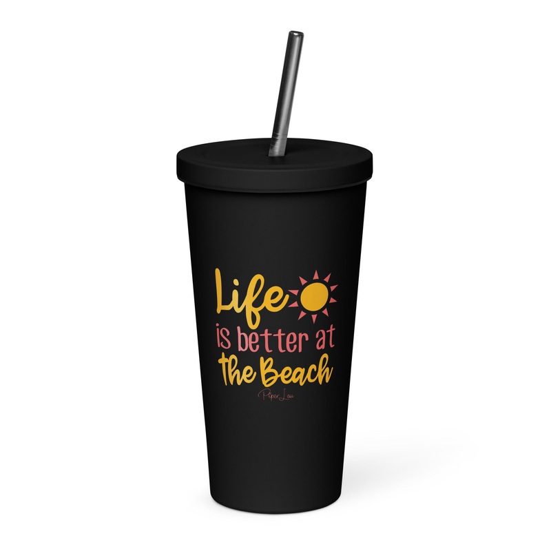 Life Is Better At The Beach 20oz Burst Tumbler + Straw