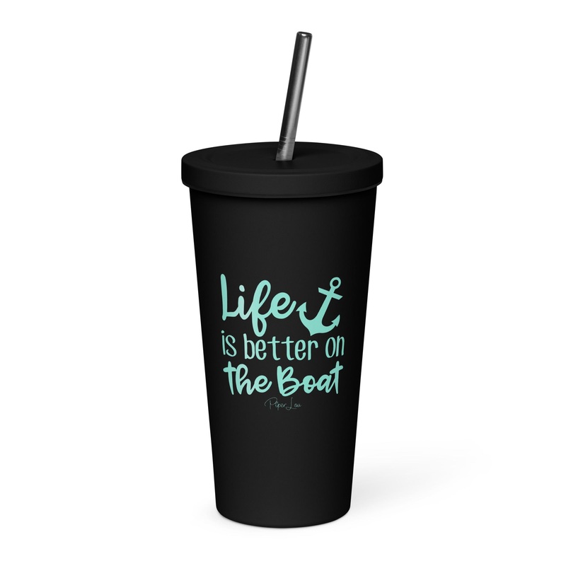 Life Is Better On The Boat 20oz Burst Tumbler + Straw