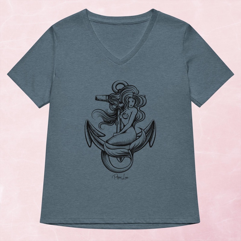 Mermaid Anchor Women’s Graphic V-Neck