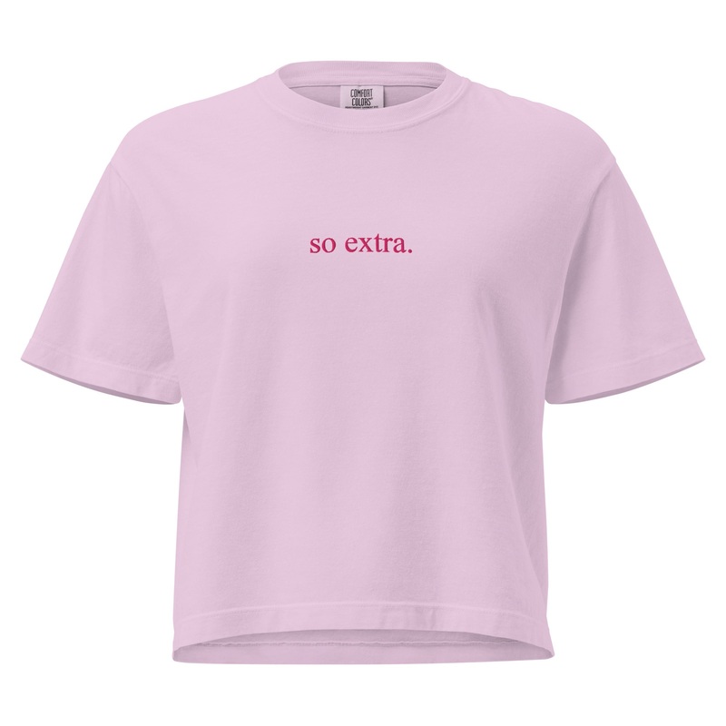 Soft Extra Embroidered Cropped Boxy Comfort Colors Tee