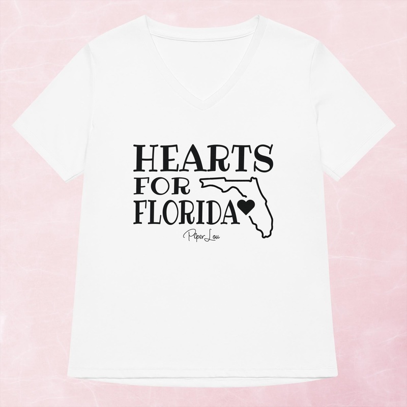 100% Donation | Hearts For Florida Women’s Graphic V-Neck