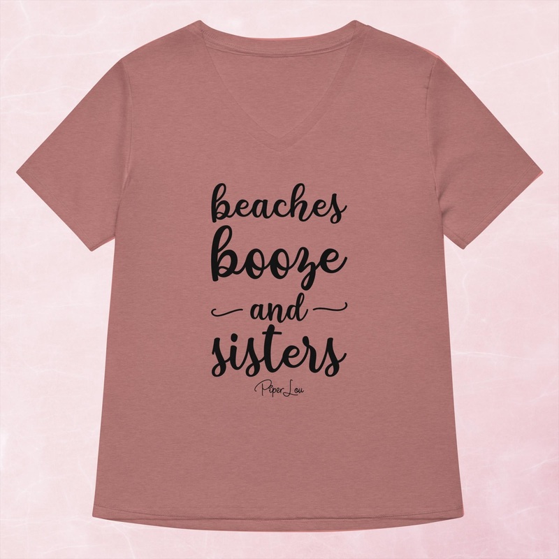 Beaches Booze And Sisters Women’s Graphic V-Neck