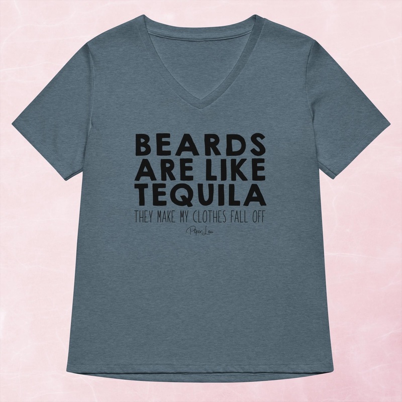 Beards Are Like Tequila Women’s Graphic V-Neck