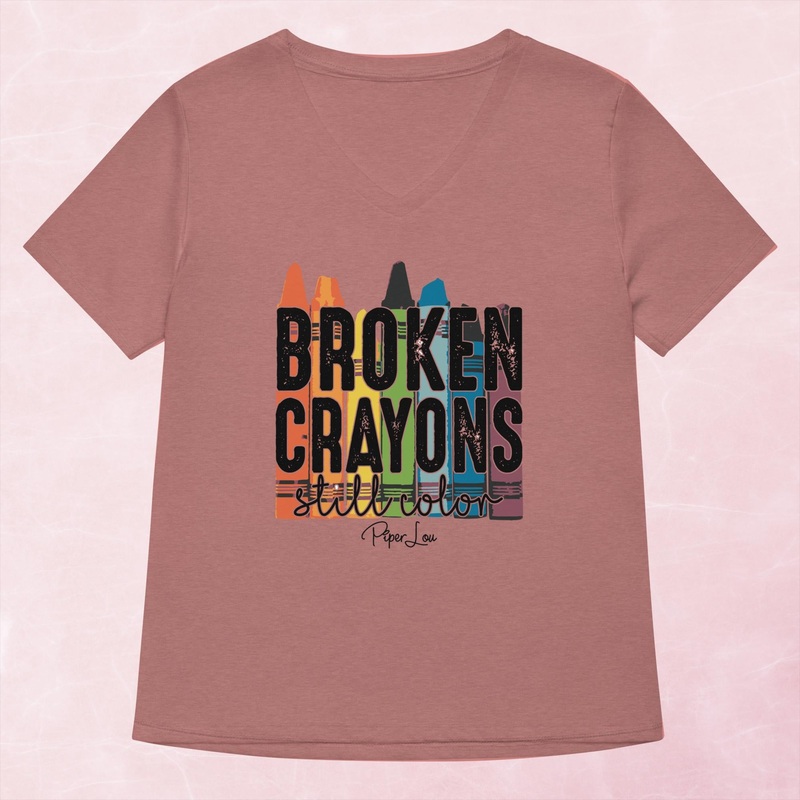 Broken Crayons Women’s Graphic V-Neck