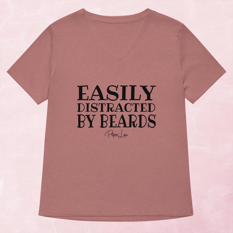 Easily Distracted By Beards Women’s Graphic V-Neck
