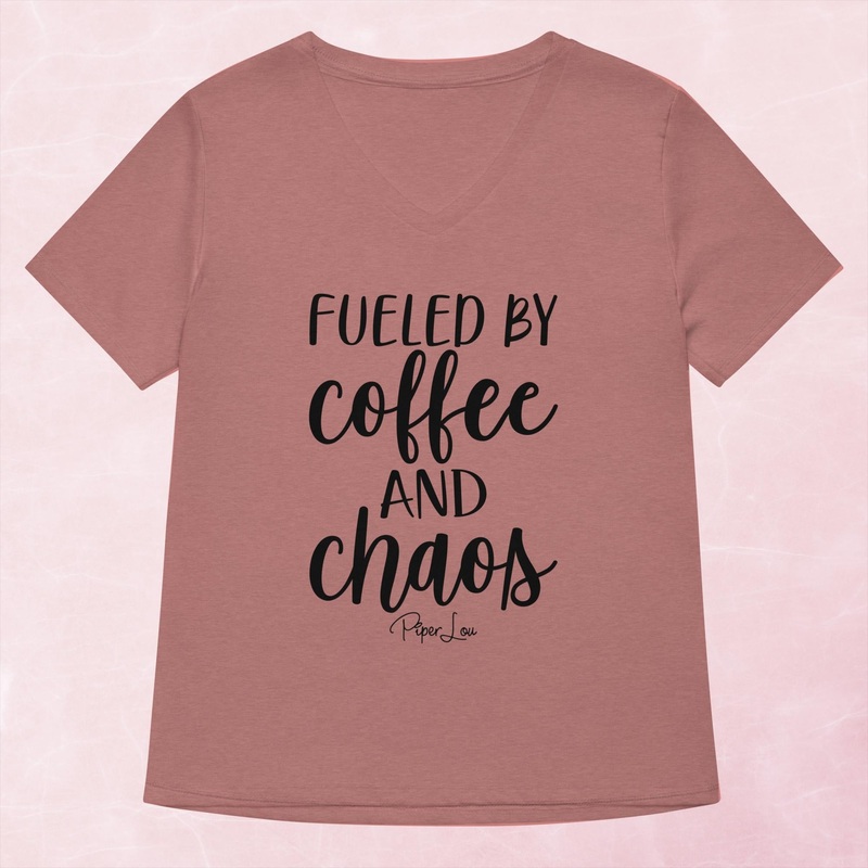 Fueled By Coffee And Chaos Women’s Graphic V-Neck
