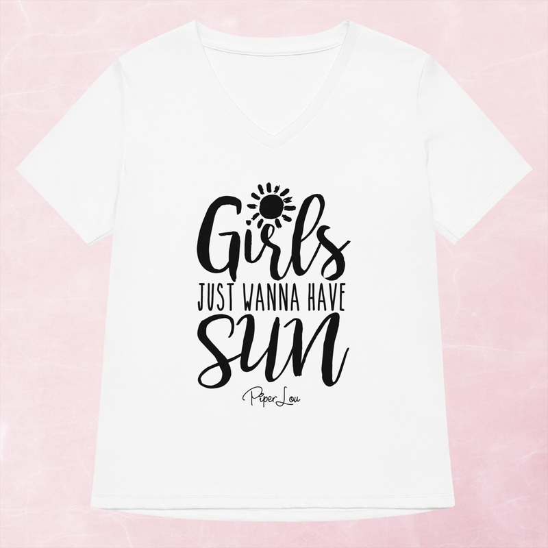 Girls Just Wanna Have Sun Women’s Graphic V-Neck