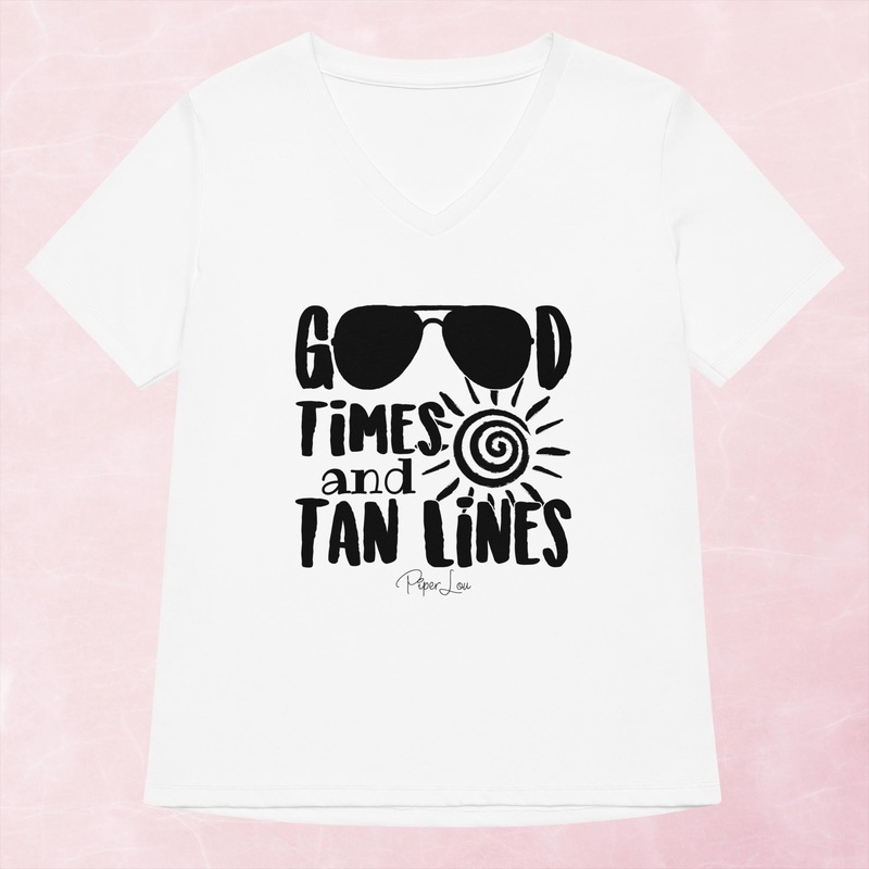 Good Times And Tan Lines Women’s Graphic V-Neck