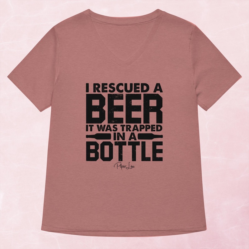 I Rescued A Beer Men’s Apparel Women’s Graphic V-Neck