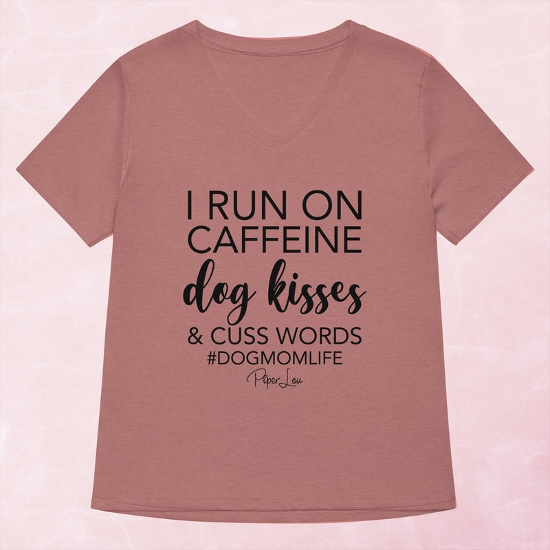 I Run On Dog Kisses Women’s Graphic V-Neck