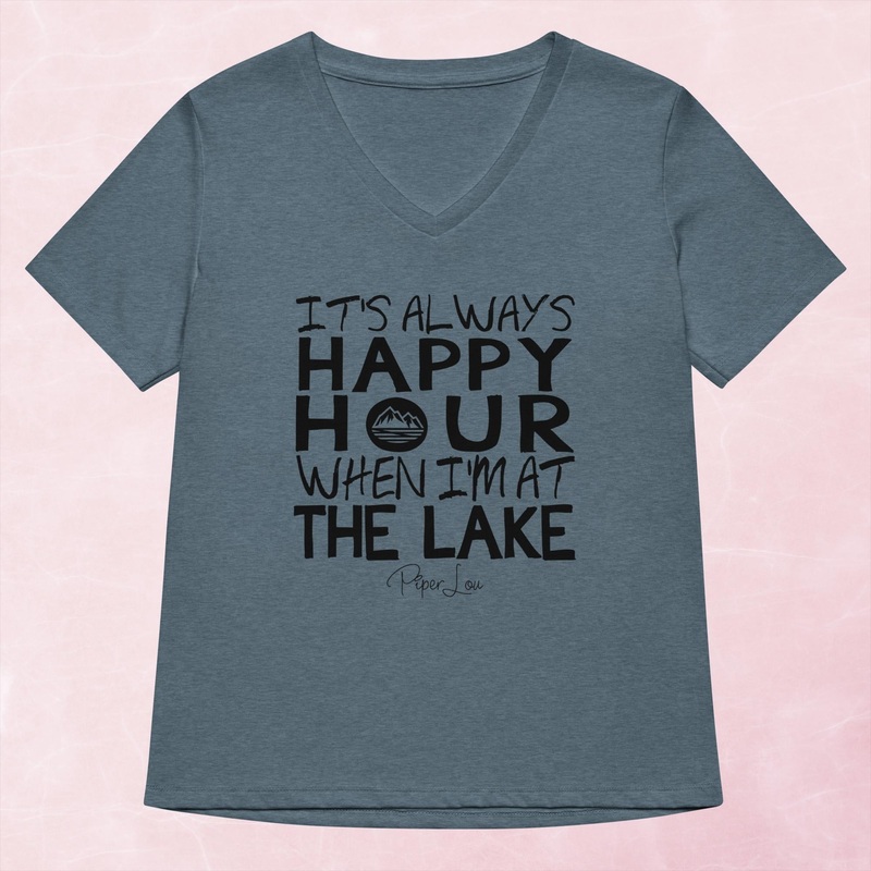It’s Always Happy Hour On The Lake Women’s Graphic V-Neck
