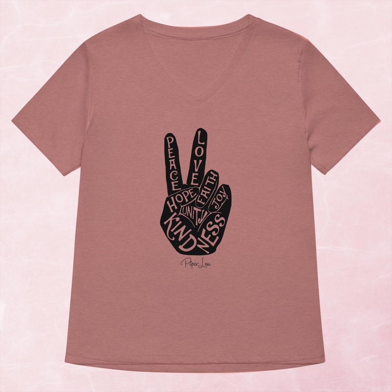 Peace Love Hope Faith Joy Women’s Graphic V-Neck