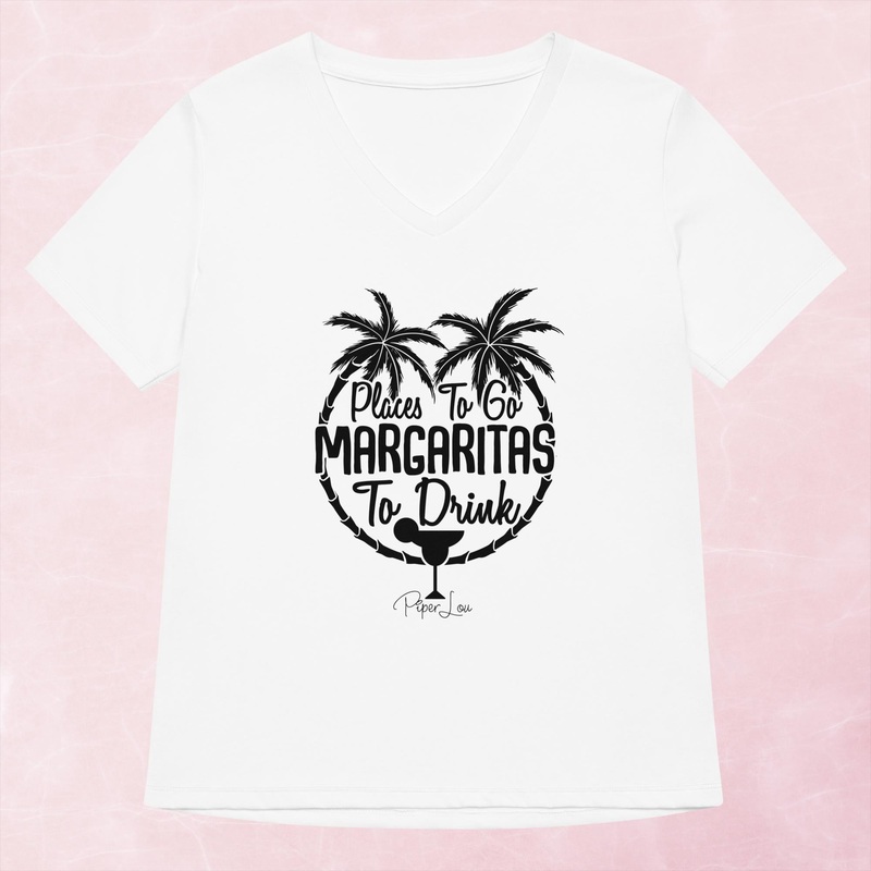 Places To Go Margaritas To Drink Women’s Graphic V-Neck