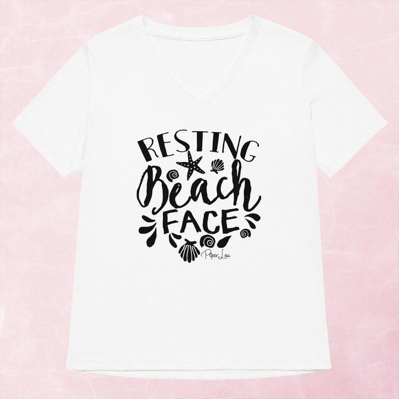 Resting Beach Face Women’s Graphic V-Neck