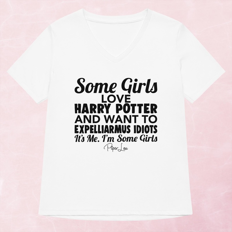 Some Girls Love Harry Potter And Want To Expelliarmus Idiots Women’s Graphic V-Neck