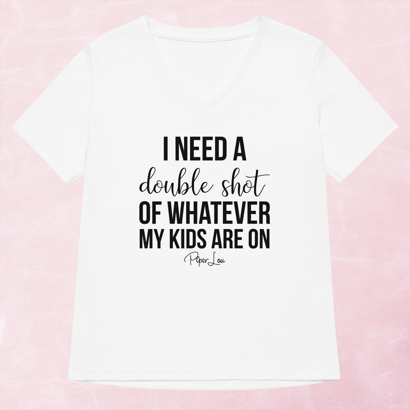 Double Shot Of Whatever My Kids Are On Women’s Graphic V-Neck