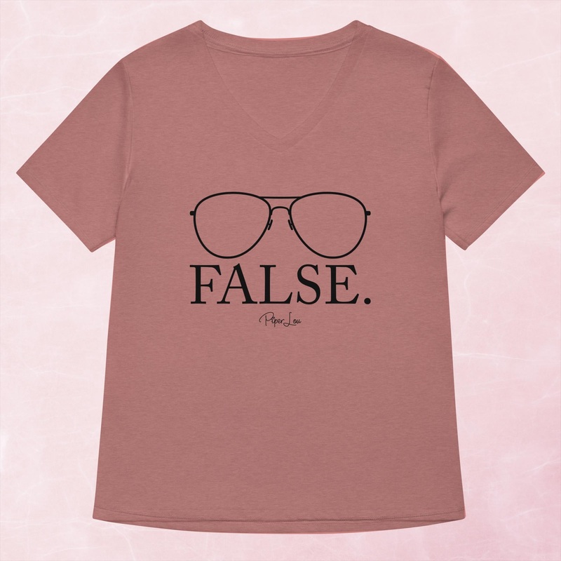 False Glasses Women’s Graphic V-Neck