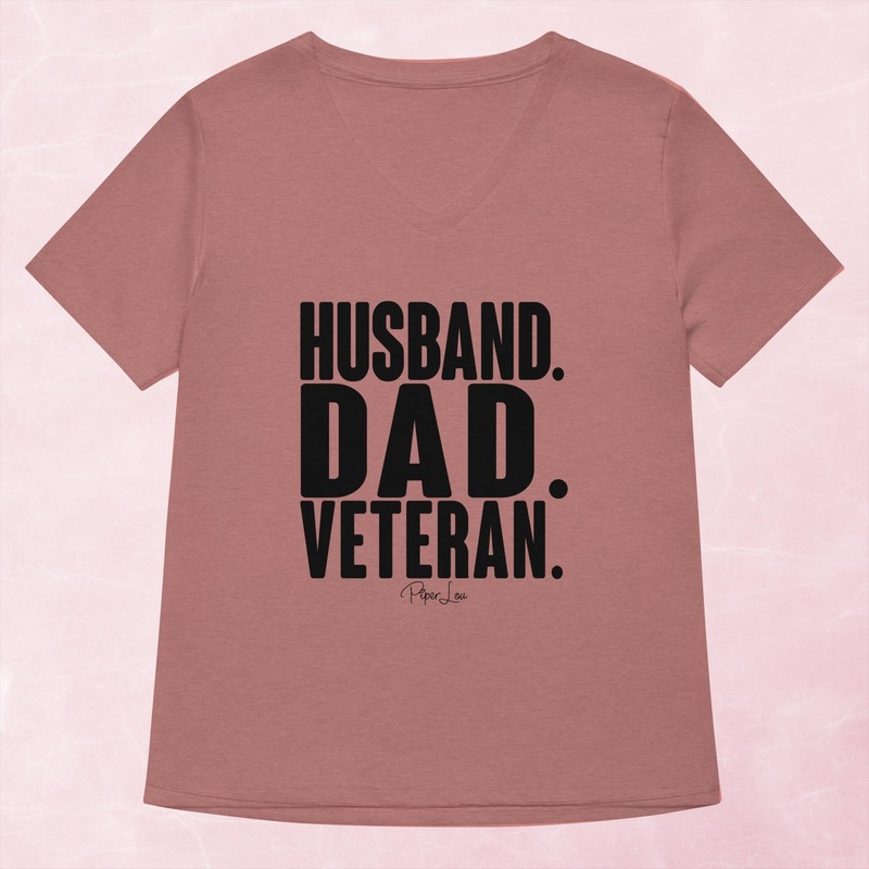 Husband Dad Veteran Women’s Graphic V-Neck