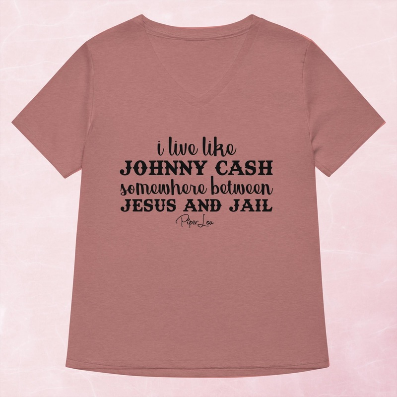 I Live Like Johnny Cash Women’s Graphic V-Neck