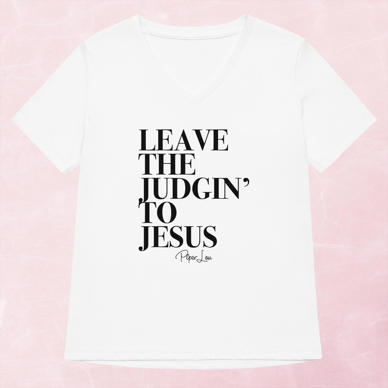 Leave The Judgin’ To Jesus Women’s Graphic V-Neck