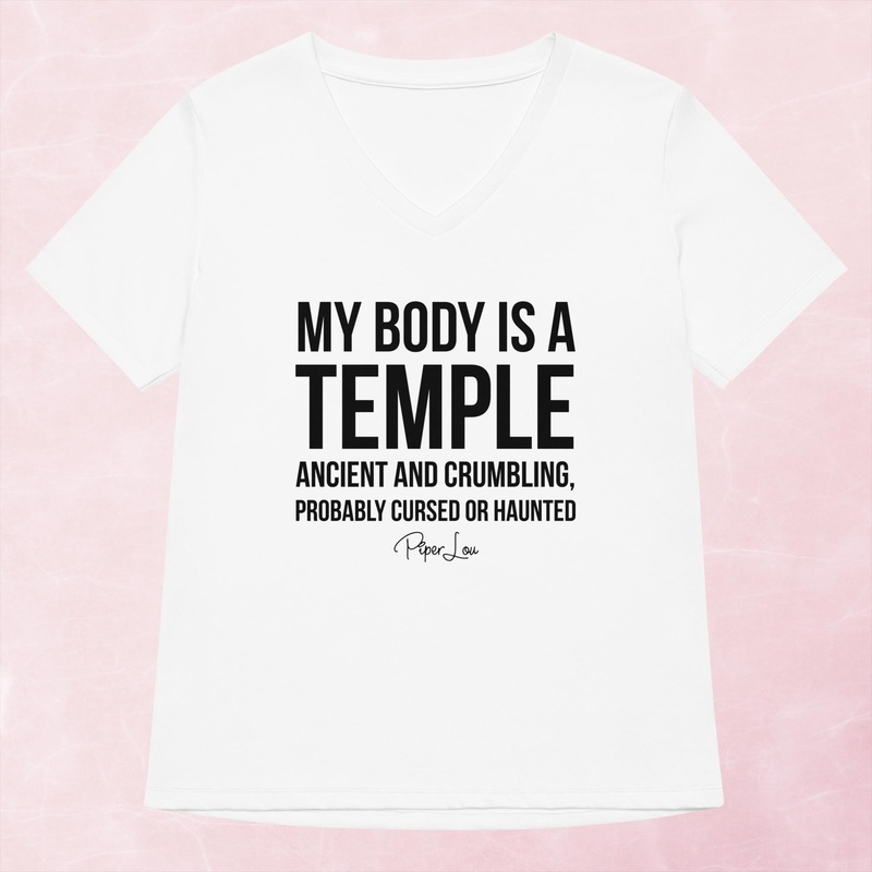 My Body Is A Temple Women’s Graphic V-Neck