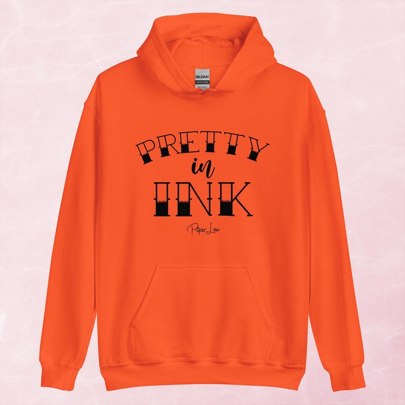 Pretty In Ink Graphic Hoodie|Red|Heliconia|Irish Green|Orange|Military Green|Carolina Blue|Gold|Sand|Light Pink|Ash|White|S|M|L|XL|2XL|3XL|4XL|5XL