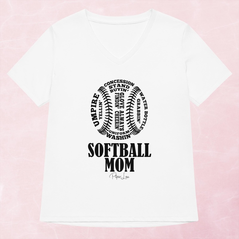 Softball Mom Word Cloud Women’s Graphic V-Neck