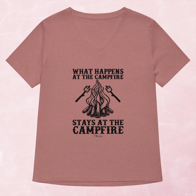 What Happens At The Campfire Women’s Graphic V-Neck