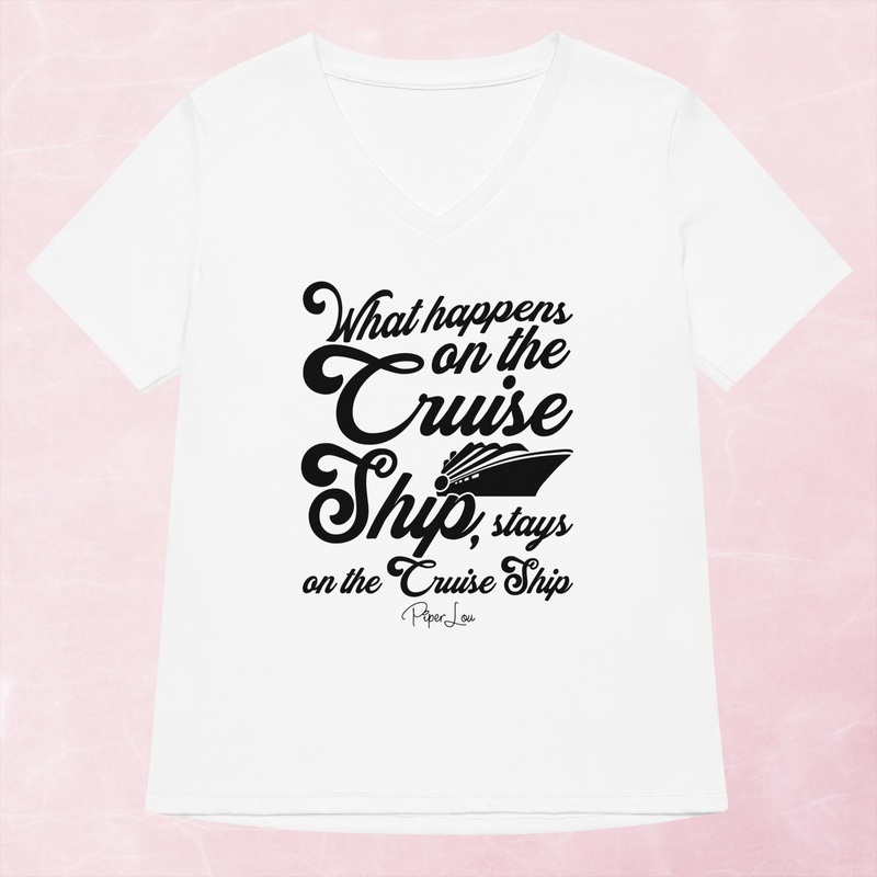 What Happens On The Cruise Ship Women’s Graphic V-Neck