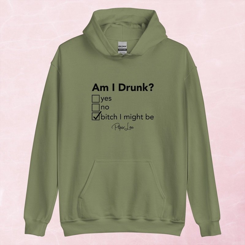 Am I Drunk Graphic Hoodie|Red|Heliconia|Irish Green|Orange|Military Green|Carolina Blue|Gold|Sand|Light Pink|Ash|White|S|M|L|XL|2XL|3XL|4XL|5XL