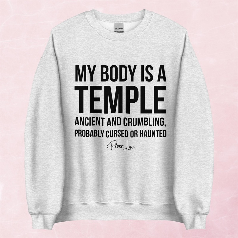 My Body Is A Temple Graphic Crewneck Sweatshirt