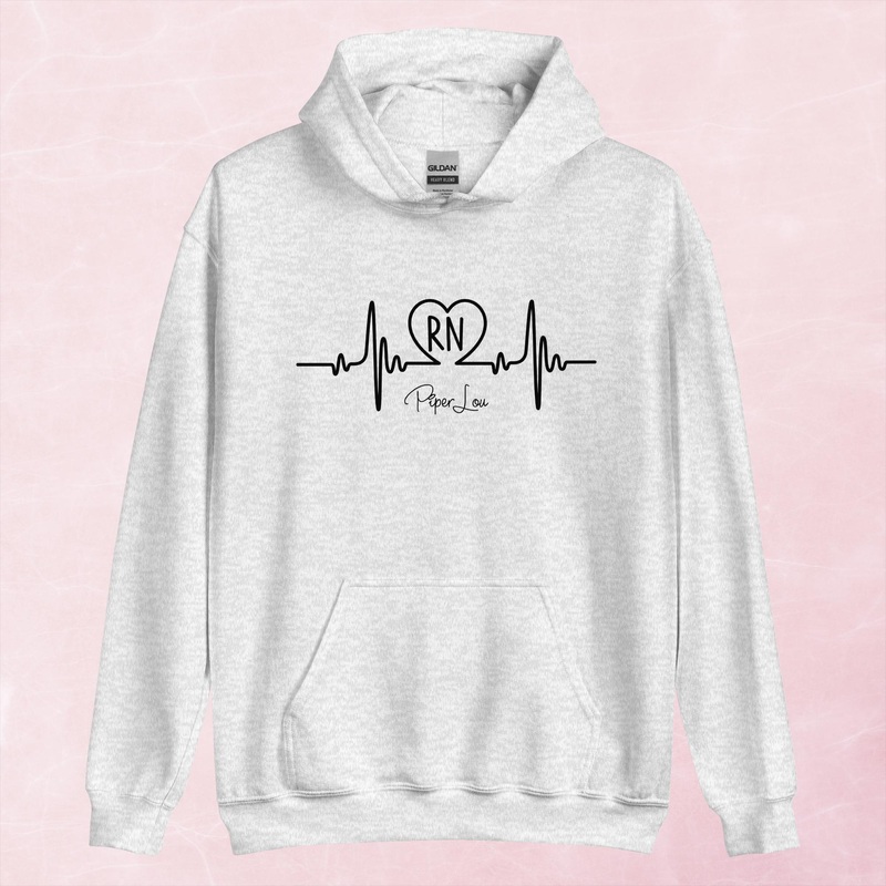 RN Nurse Heartbeat Graphic Hoodie