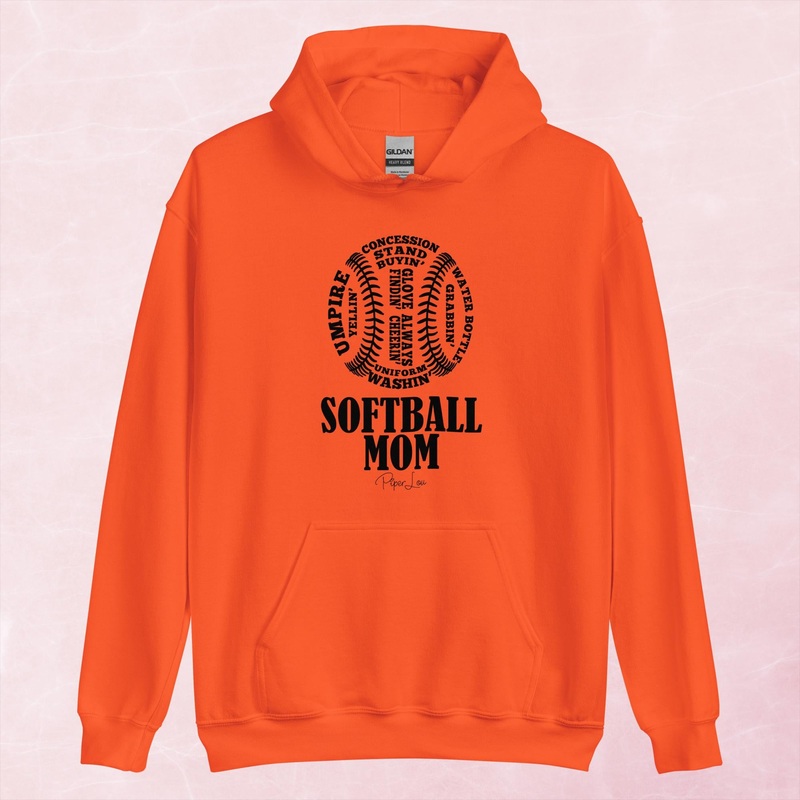 Softball Mom Word Cloud Graphic Hoodie