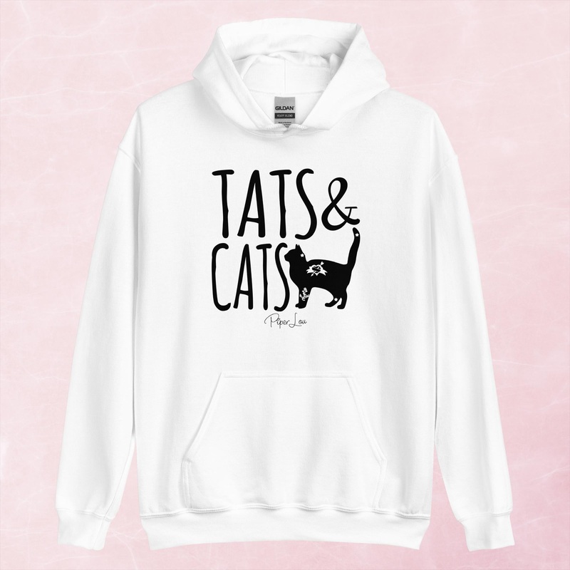 Tats And Cats Graphic Hoodie|Red|Heliconia|Irish Green|Orange|Military Green|Carolina Blue|Gold|Sand|Light Pink|Ash|White|S|M|L|XL|2XL|3XL|4XL|5XL