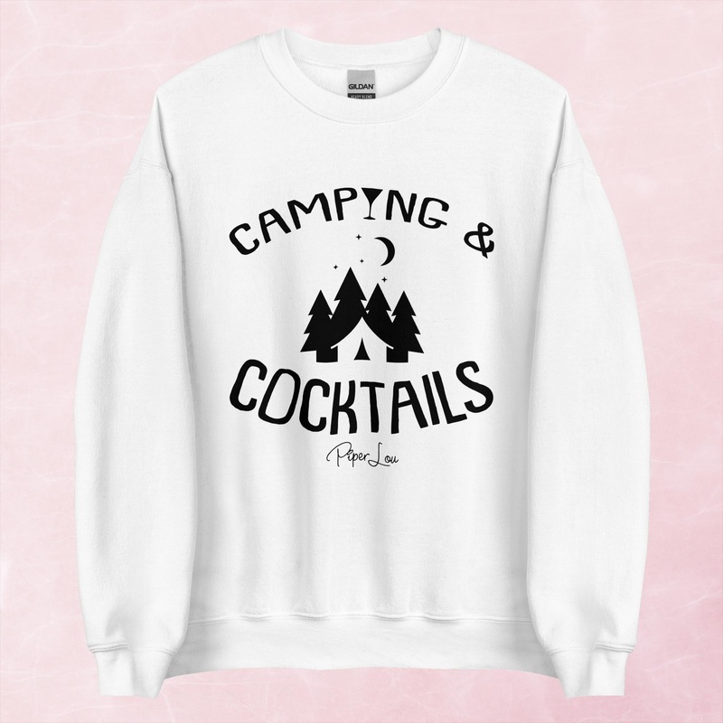 Camping And Cocktails Graphic Crewneck Sweatshirt