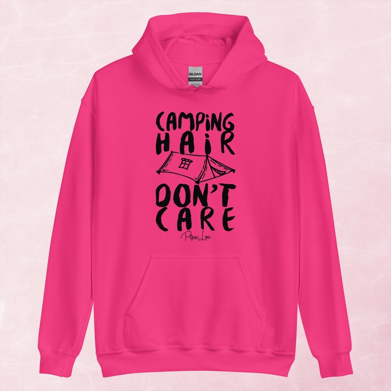 Camping Hair Don’t Care Graphic Hoodie