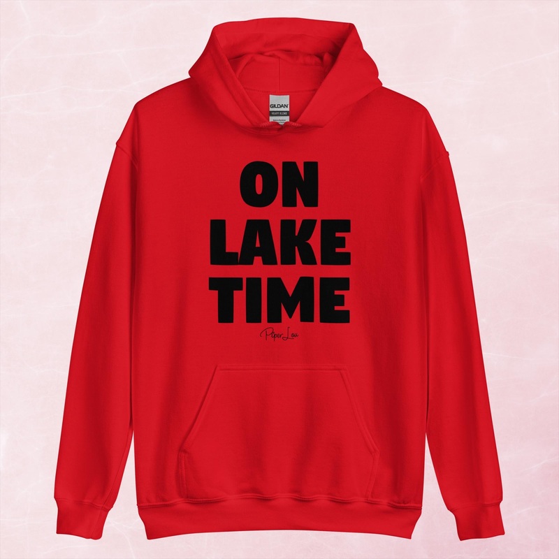 On Lake Time Graphic Hoodie|Red|Heliconia|Irish Green|Orange|Military Green|Carolina Blue|Gold|Sand|Light Pink|Ash|White|S|M|L|XL|2XL|3XL|4XL|5XL
