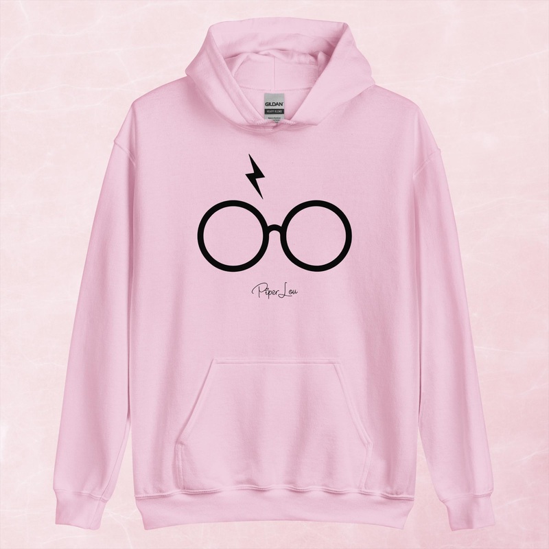 Potter Glasses Graphic Hoodie|Red|Heliconia|Irish Green|Orange|Military Green|Carolina Blue|Gold|Sand|Light Pink|Ash|White|S|M|L|XL|2XL|3XL|4XL|5XL