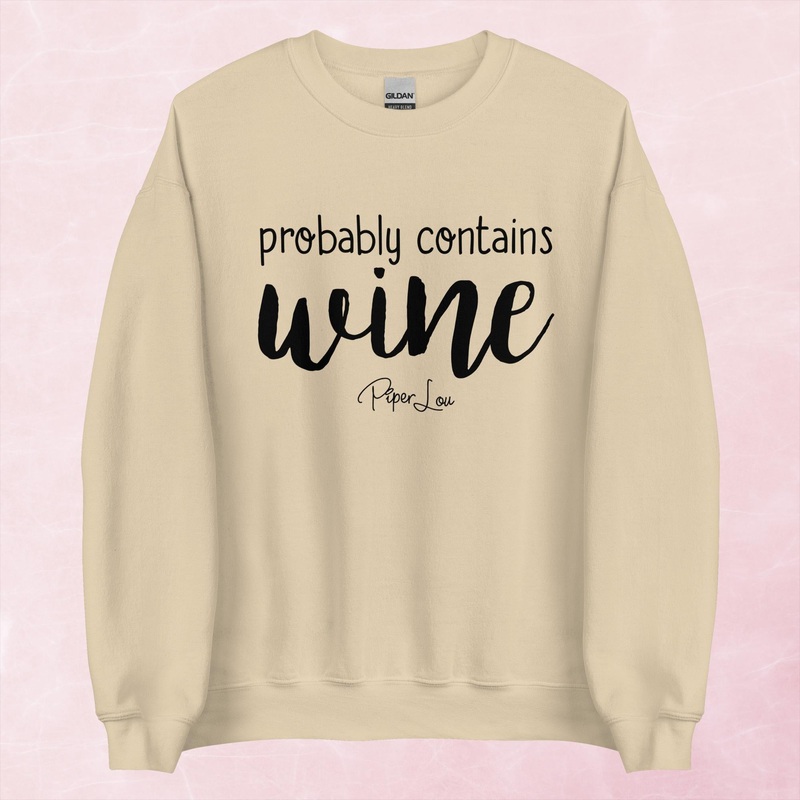 Probably Contains Wine Graphic Crewneck Sweatshirt
