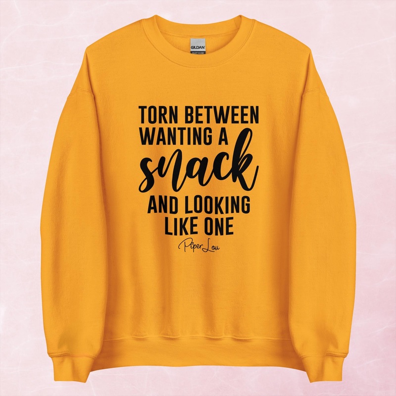 Torn Between Wanting A Snack Graphic Crewneck Sweatshirt