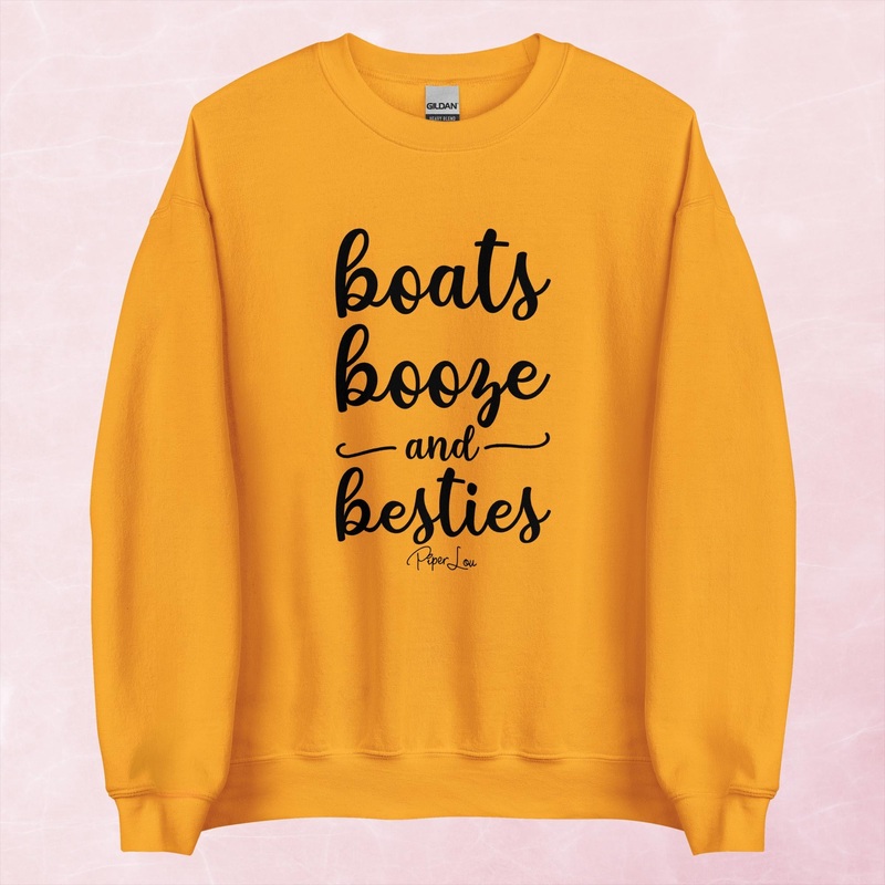 Boats Booze Besties Graphic Crewneck Sweatshirt