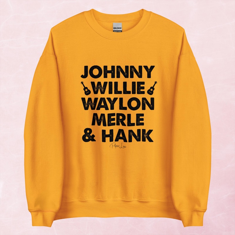 Country Music Icons Graphic Crewneck Sweatshirt