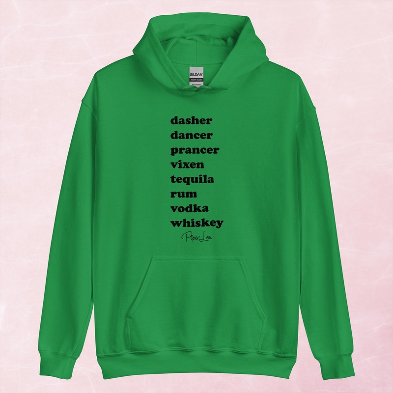 Dasher Dancer Prancer Vixen Drinks Graphic Hoodie