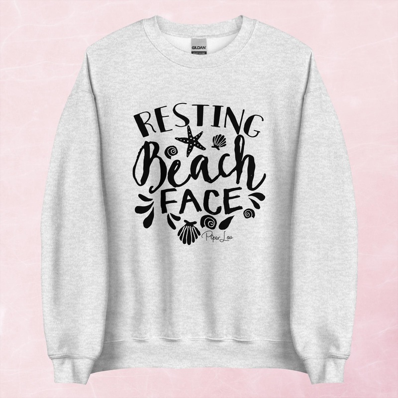 Resting Beach Face Graphic Crewneck Sweatshirt