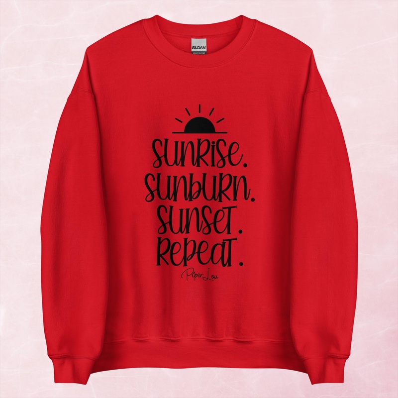 Sunrise Sunburn Sunset Repeat Graphic Crewneck Sweatshirt