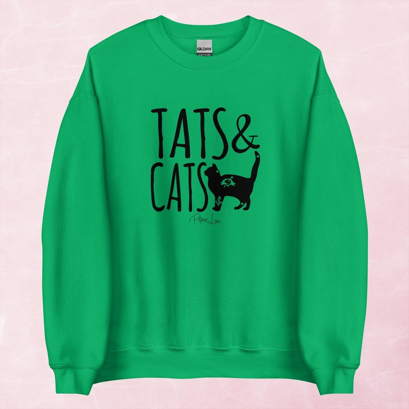 Tats And Cats Graphic Crewneck Sweatshirt