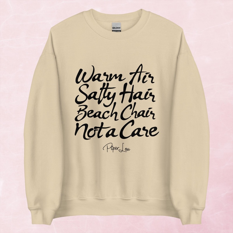 Warm Air Salty Hair Graphic Crewneck Sweatshirt