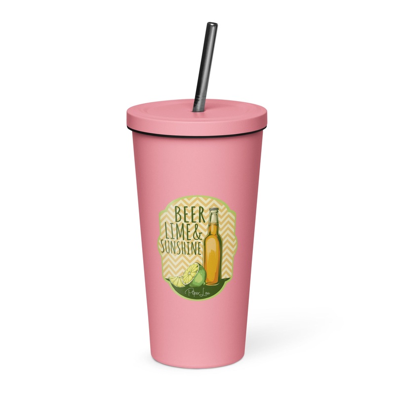 Beer, Lime & Sunshine 20oz Burst Tumbler + Straw