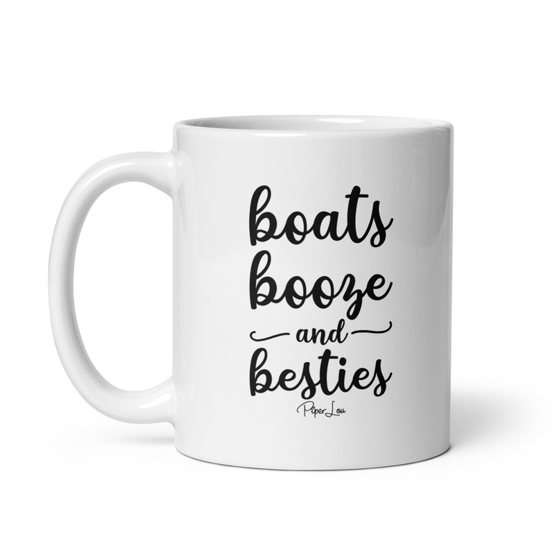 Boats Booze Besties Ceramic Coffee Mug