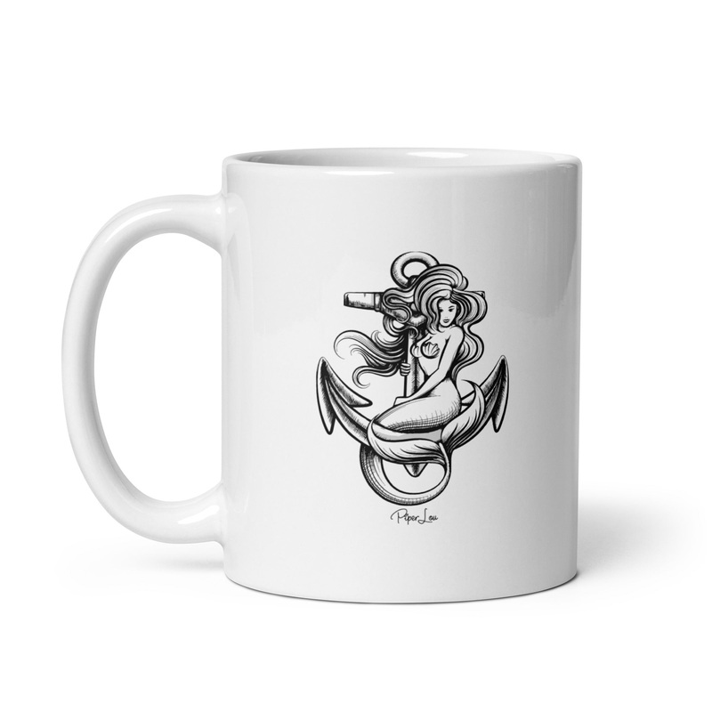 Mermaid Anchor Ceramic Coffee Mug